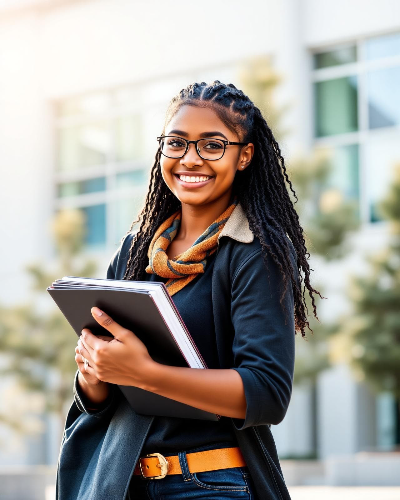 A confident student stepping into her future